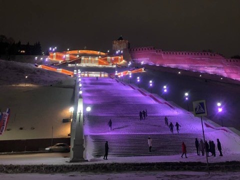 Вид на Чкаловскую лестницу 